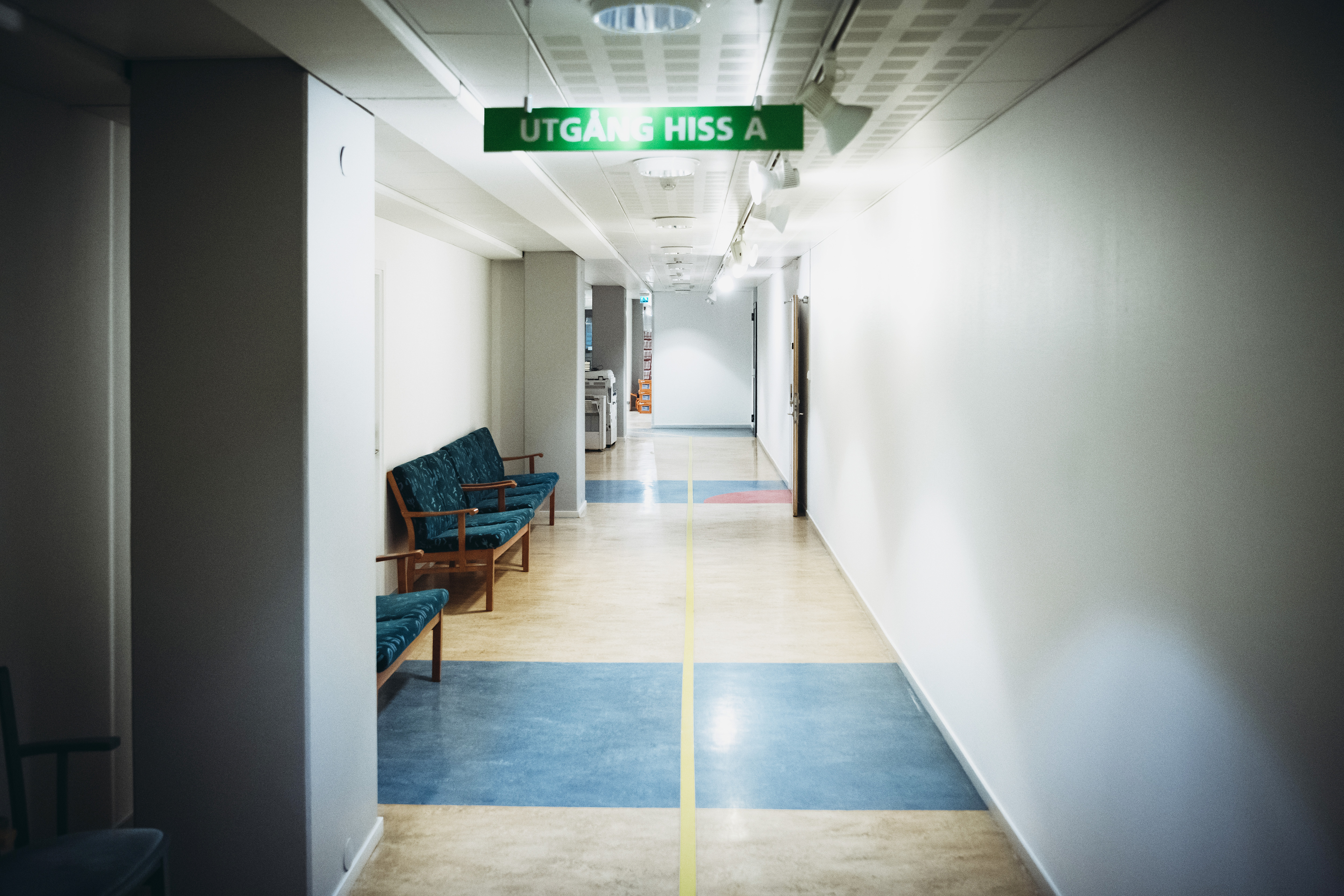 210219 En korridor på Liljeholmens vårdcentral den 19 februari 2021 i Stockholm. Foto: Erik Simander / BILDBYRÅN / COP 201 / ES0012