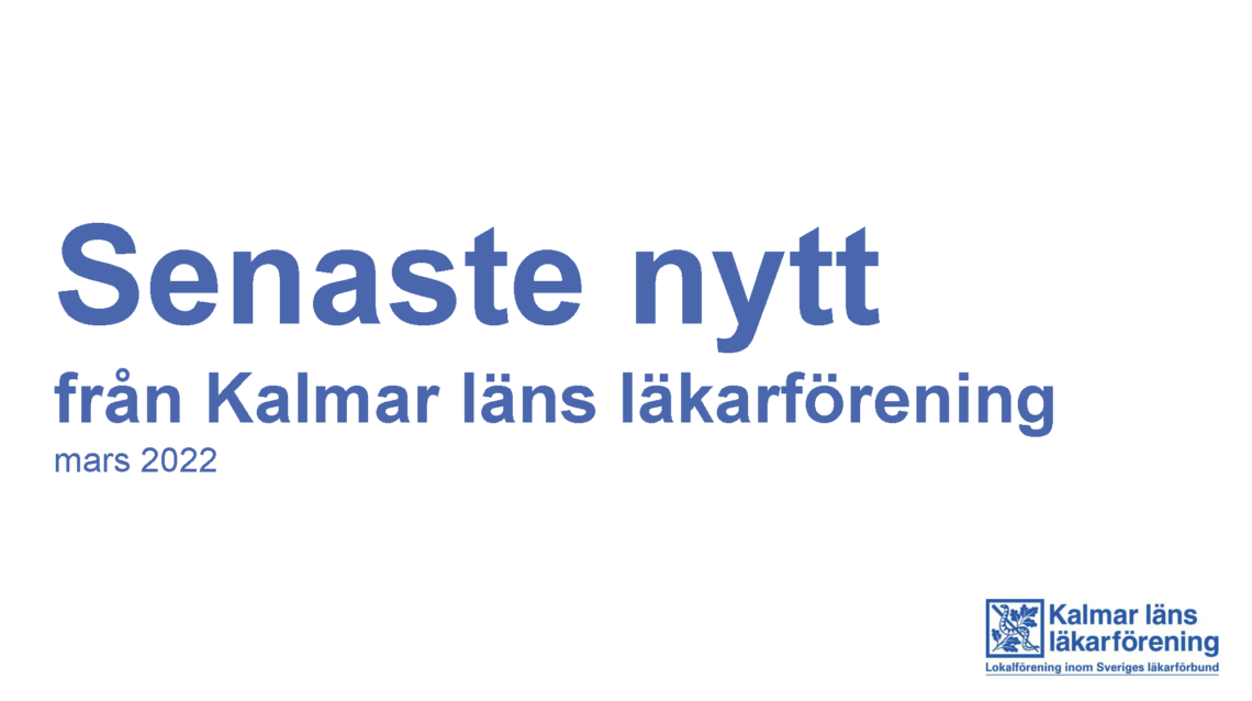 Omslagssida med rubrik Senaste nytt från Kalmar läns läkarförening