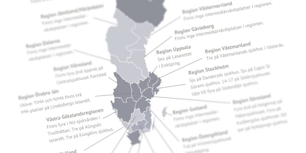 Kartläggning av intermediärvårdplatser runt om i Sverige